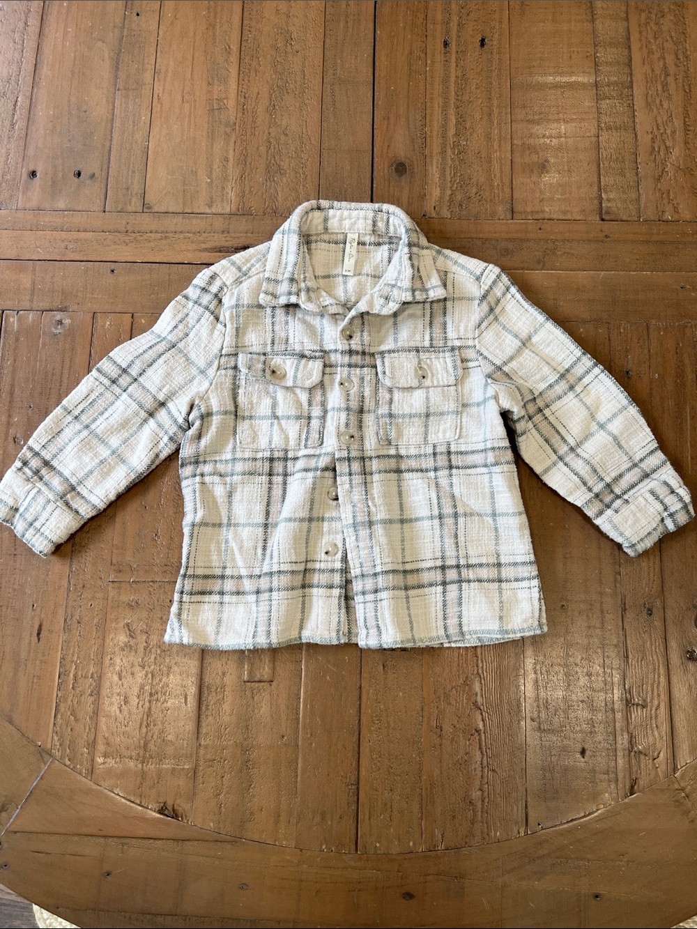 Rylee + cru plaid button down shirt 2-3 years neutral